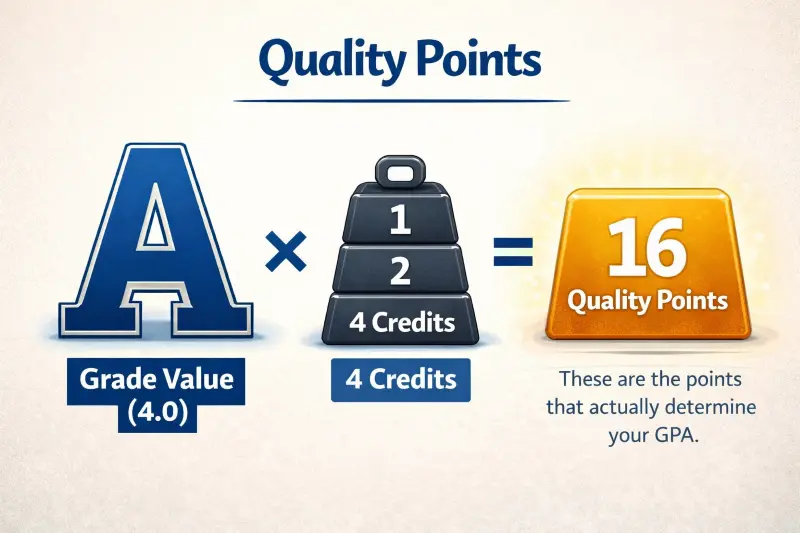 Quality Points Formula Infographic - How to calculate quality points for GPA